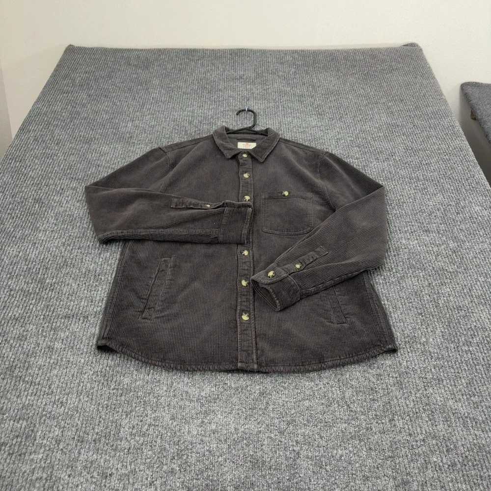 Marine Layer Shirt Jacket Mens M Dark Gray Cotton Corduroy Button Down Casual